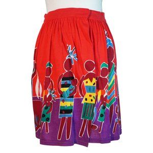 Vintage 1980s Pierre Cardin Afro-Caribbean-Print Skirt